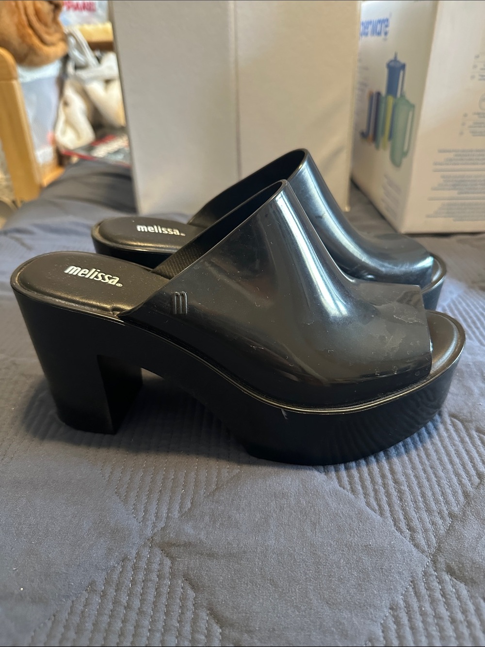 Melissa Brand open toe platform clog